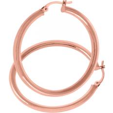 Rose Gold Earrings Diamant L'Eternel 9ct Klassieke Hoepeloorbellen 9ct - Roségoud