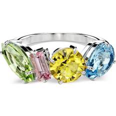 Swarovski Silver Rings Swarovski Gema Ring Rhodium Plated Metal Crystal - Silver