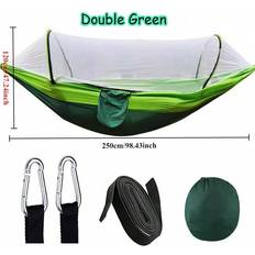 Double garden hammock New'C Double Green Outdoor Camping Hammock 250x120 cm