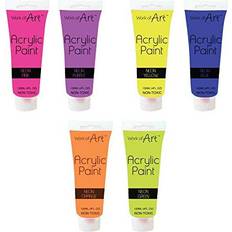 Arts & Crafts Work of Art Neon Acrylic Paints Set 6