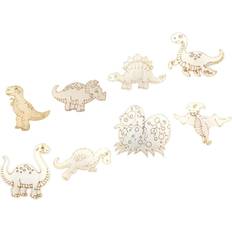 8pcs Wood Dinosaur Crafts Decoration
