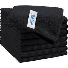 Black Microfiber Cleaning Cloths 8 Pack