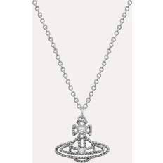 Vivienne Westwood White Necklaces Vivienne Westwood Coretta Pendant Necklace Antique Platinum White - Antique Platinum White