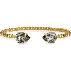 Caroline Svedbom Svarta Armband Caroline Svedbom Mini Drop Bracelet Gold Black Diamond
