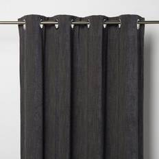 Blackout Eyelet Curtain Dark Grey Chenille 167cm L 183cm