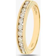 Eternity Rings - Yellow T.H.Baker Diamond Channel Set Half Eternity Ring 9ct Yellow Gold
