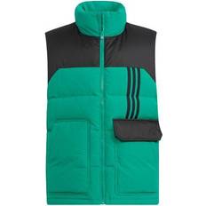 Adidas Unisex Västar adidas Neo Utility Down Vest With Colorblock Large Pockets Striped Print Zip-Up Stand - Green