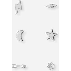 Montini Smycken Montini 6 Silverfärgade Studs Olika Motiv 4