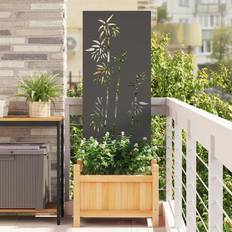 vidaXL Have Privatliv Skærm Blomstret Sort 50 x 140 cm