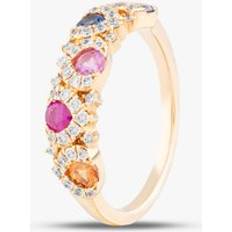 Eternity Rings - Rose Gold T.H.Baker 18ct Rose Gold Brilliant Cut Sapphire Eternity Ring