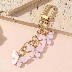 Aluminium Keychains Shein New Design Pink Acrylic Butterfly Keychain