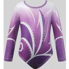 Shein Young Girls Activewear Long Sleeve Bodysuit - Purple
