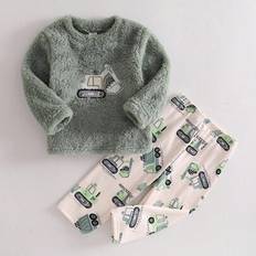 6-9M - Boys Night Garments Shein Toddler Boys Casual Truck Embroidery Pattern Pants Set