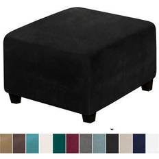 Shein Footstool Velvet Stretch Sofa Storage Loose Covers Black