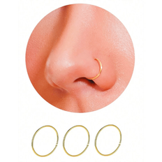 Yellow Piercings Shein Nose Rings Hoops For Women Men 22 Gauge 8mm - Thin