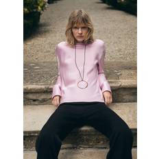Mango Satin Tops Mango Satin Blouse With Draped Back Pale Pink