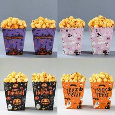 Halloween Plates, Cups & Cutlery Shein 10Pcs Halloween Popcorn Boxes Spooky Pumpkin