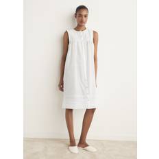 Mango White Sleepwear Mango Cotton Nightgown With Lace Detail - White