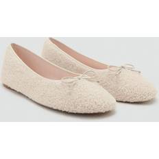 Boys Ballerinas Children's Shoes Mango Sheepskin Ballet Flats Off White