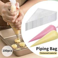Icing Bags Shein 100pcs Transparent Reusable Cream Piping Bags Icing Bag
