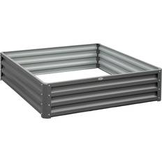 OutSunny Havebed Plantekasse Med Stålhus 120 x 120 x 30 cm Højbed