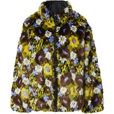 Blomstrede Jakker Topshop Overgangsjakke Celia Bright Green - Blå/Mørkebrun/Gul/Lysegrøn