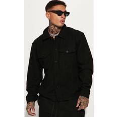 Dean Textured Trucker Jacket - Black