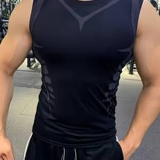Temu Geometric Print Compression Tank Top Vest