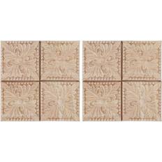 Appliques & Onlays Spactz 8Pcs Wood Carved Appliques Checkered Decal