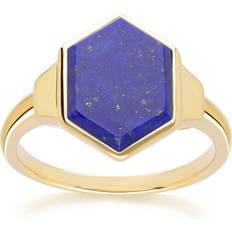 Lapis Ringar Gemondo Grand Deco Hexagon Lapis Lazuli Ring - Gold Vermeil