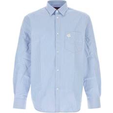 Gucci Men Shirts Gucci Embroidered Poplin Shirt - Lightblue