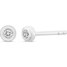 Zoe Ørestikkere Med I Alt 0 06 Ct Diamanter 14 Kt Hvidguld - New