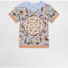 6-9M T-shirts Dolce & Gabbana Baby Boys Pale Blue Cotton Sea Shell Print T-Shirt Multicolor