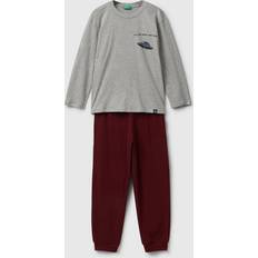 XXL Night Garments United Colors of Benetton Cotton Pyjamas With Print - Light Gray
