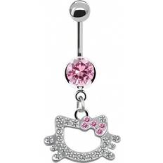 Pink Piercings Ibywind Belly Button Ring For Women Trendy Pink Butterfly - Cute Cat Design