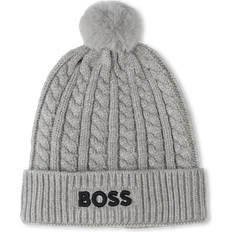 24-36M - Boys Beanies BOSS Boys Grey Cable Knit Bobble Hat - Grey