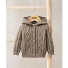 3-6M Cardigans Children's Clothing Mamas & Papas Baby Unisex Hooded Knitted Cardigan Beige