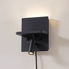 Lindby LED Vägglampa Svart Metall Inomhus Väggarmatur