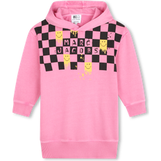 Girls Smiley World Hooded Sweater Dress - Pink