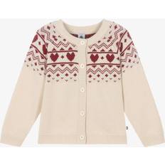 Girls Cardigans Petit Bateau Girls Knitted Cardigan Wool Cotton - Ecru