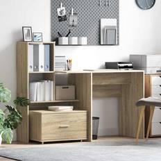 Justerbara sitsar Bord vidaXL Sonoma EK 131.5 x 50 x 106.5 cm Skrivbord