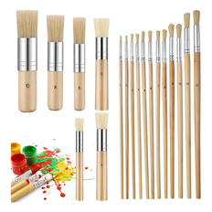 Arts & Crafts Saudism 18 PCS Wooden Stencil Brushes Template Art Paint