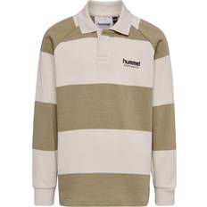 Lange ærmer Polotrøjer Børnetøj Hummel Loose Striped Polo L S Bluse - Hvid