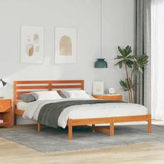 140 cm - 210 cm Senge vidaXL Sengestel Gyldenbrun 140 x 210 cm Massivt Fyrretræ Rammeseng