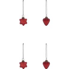 House Doctor Dekoration House Doctor Christbaumschmuck Christmas Ornaments HDHeart and Star Red 100-teilig Weihnachtsbaumschmuck 4Stk.