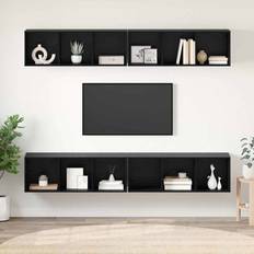 Ek - Svarta Väggskåp vidaXL Vägg TV Skåp 4 Pcs Svart Ek 37 x 37 x 107.5 cm Väggskåp 4st
