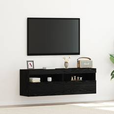 vidaXL TV Vägghylla Svart Ek 60 x 30 x 40 cm Väggskåp 2st