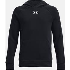 Polyester Tops Under Armour Boy's Rival Fleece Hoodie - Black/White (1379792)