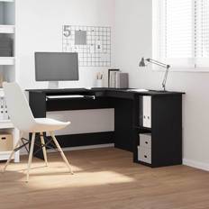 vidaXL Sort Eg 120x140x75 cm Skrivebord