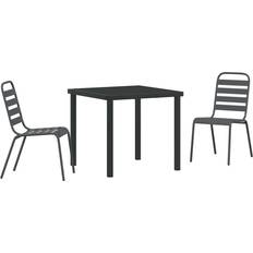 VidaXL Stål Matgrupper vidaXL Trädgårdsmöbelset 3 pcs Mörkgrå Stål Matgrupp